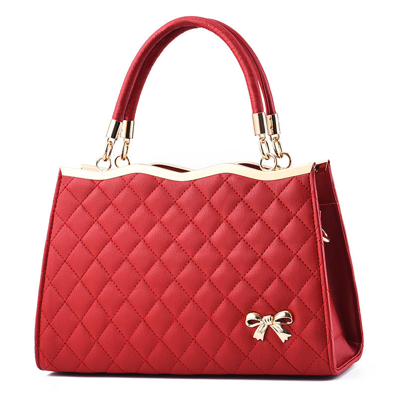 Bootara Women's Quilted Bow-Accent Structured Tote Bag – Oversized Shoulder & Crossbody Handbag for Women, Timeless Elegance