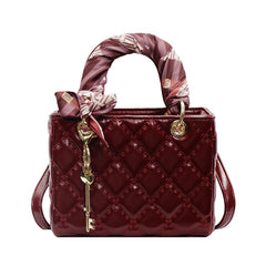 Bootara Women's Cannage-Embrace Bridal Tote - Spacious Convertible Bag in Passion Red | Vintage-Inspired Texture