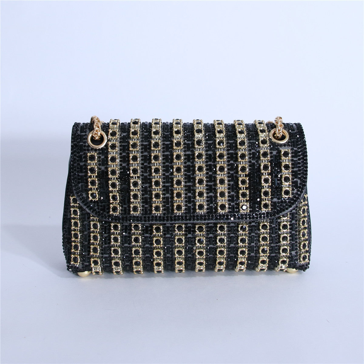 Bootara Women's Crystal-Embellished Evening Clutch – Women’s Adjustable Chain Strap Shoulder Bag for Galas, Parties & Luxury Events