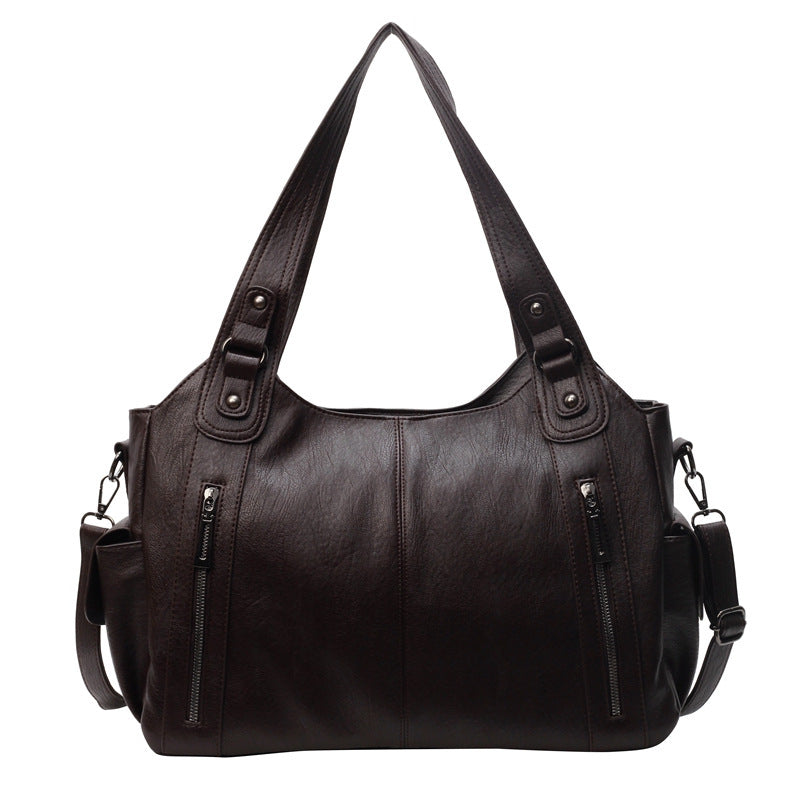 Bootara Women's Large-Capacity Vintage Tote Bag: Versatile High-End Shoulder and Handbag, Suitable for Crossbody Wear