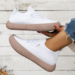 Bootara Women's Aria Knit Slip-On Walking Sneakers – Platform Gum Sole Comfort Shoes (US 5–10.5)