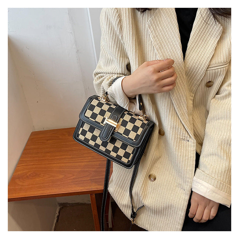 Bootara Women’s Stylish Houndstooth Checkered Crossbody Bag - Compact Square Shoulder Bag for Everyday Use