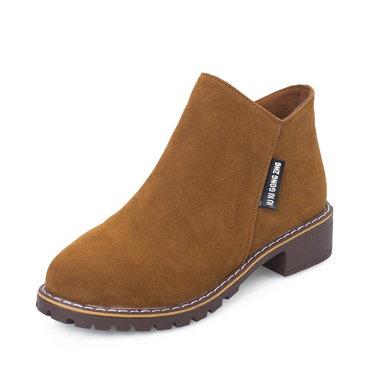 Bootara Women's Suede Chelsea Ankle Boots - Side Zip Low Heel Martin Boots (US 4-10)