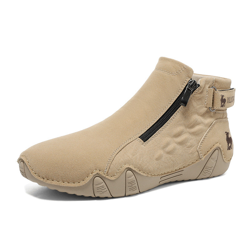 Bootara TrailFlex Pro Men's Boots Large Size Zip-Up Combat Boots for Outdoor & Casual Wear