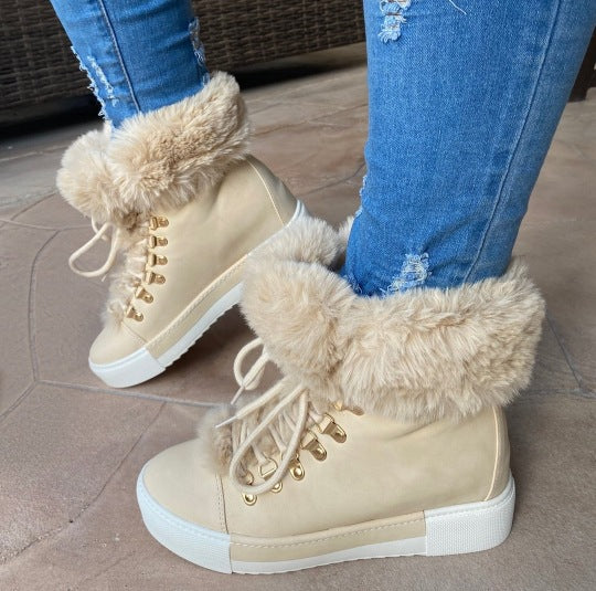 Bootara Women's Heritage Plush Snow Boot - Platform Winter Boots with Faux Fur Lining & Classic Lace-Up Design (US 5-10.5)