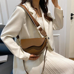 Bootara Women’s Vintage Saddle Crossbody Bag – Minimalist Underarm Shoulder Purse