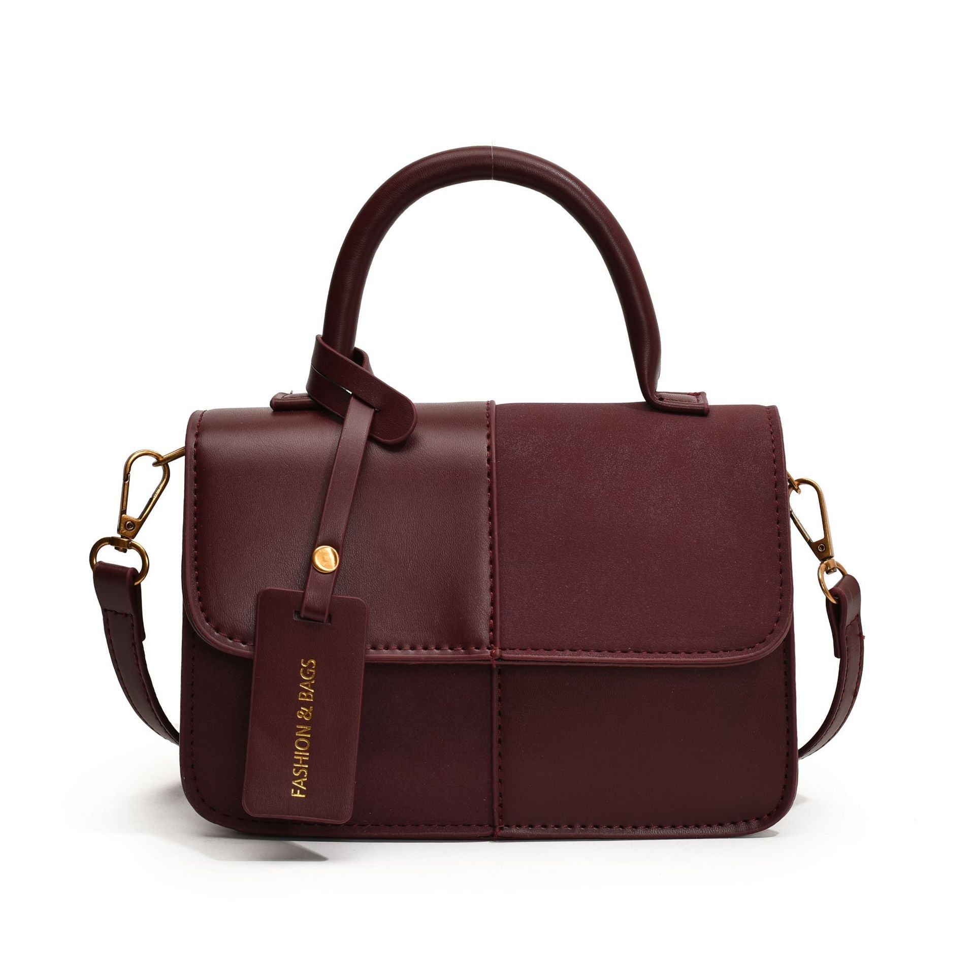 Bootara Women's Patchwork Artisan Satchel – Convertible Square Bag with Detachable Strap & Mixed Media Panels
