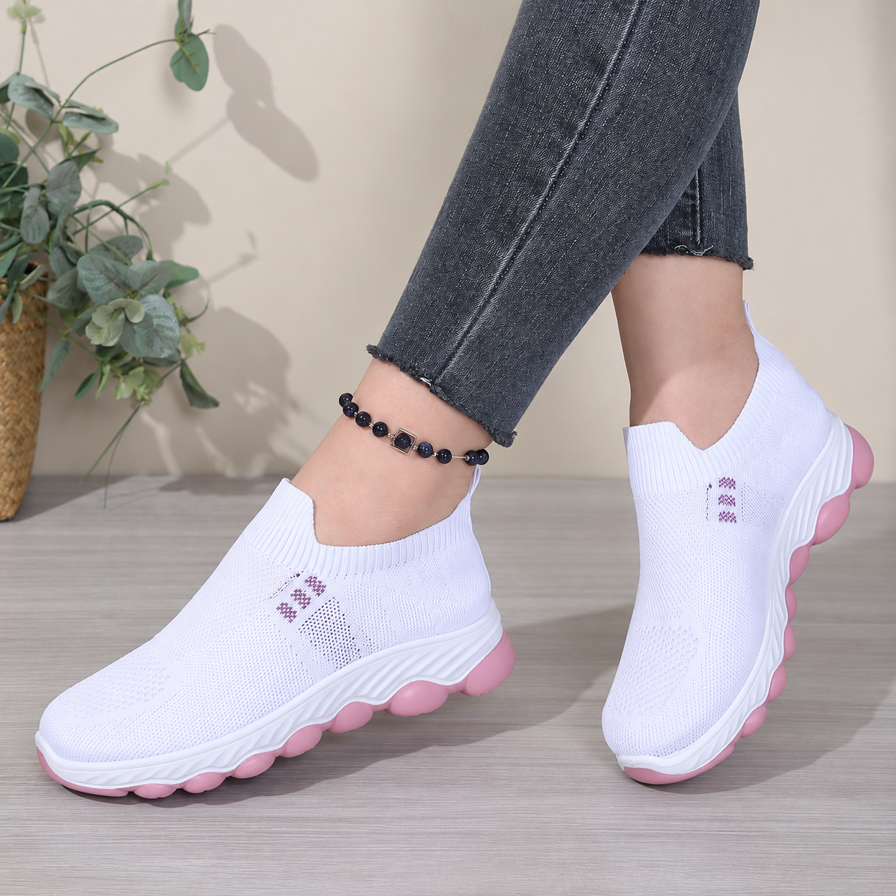 Bootara Avenleigh White knit slip-on sneakers - detail 3