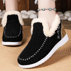 Bootara Wrenvale Black faux fur lined slip-on moccasins