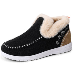 Bootara Wrenvale Black faux fur lined slip-on moccasins