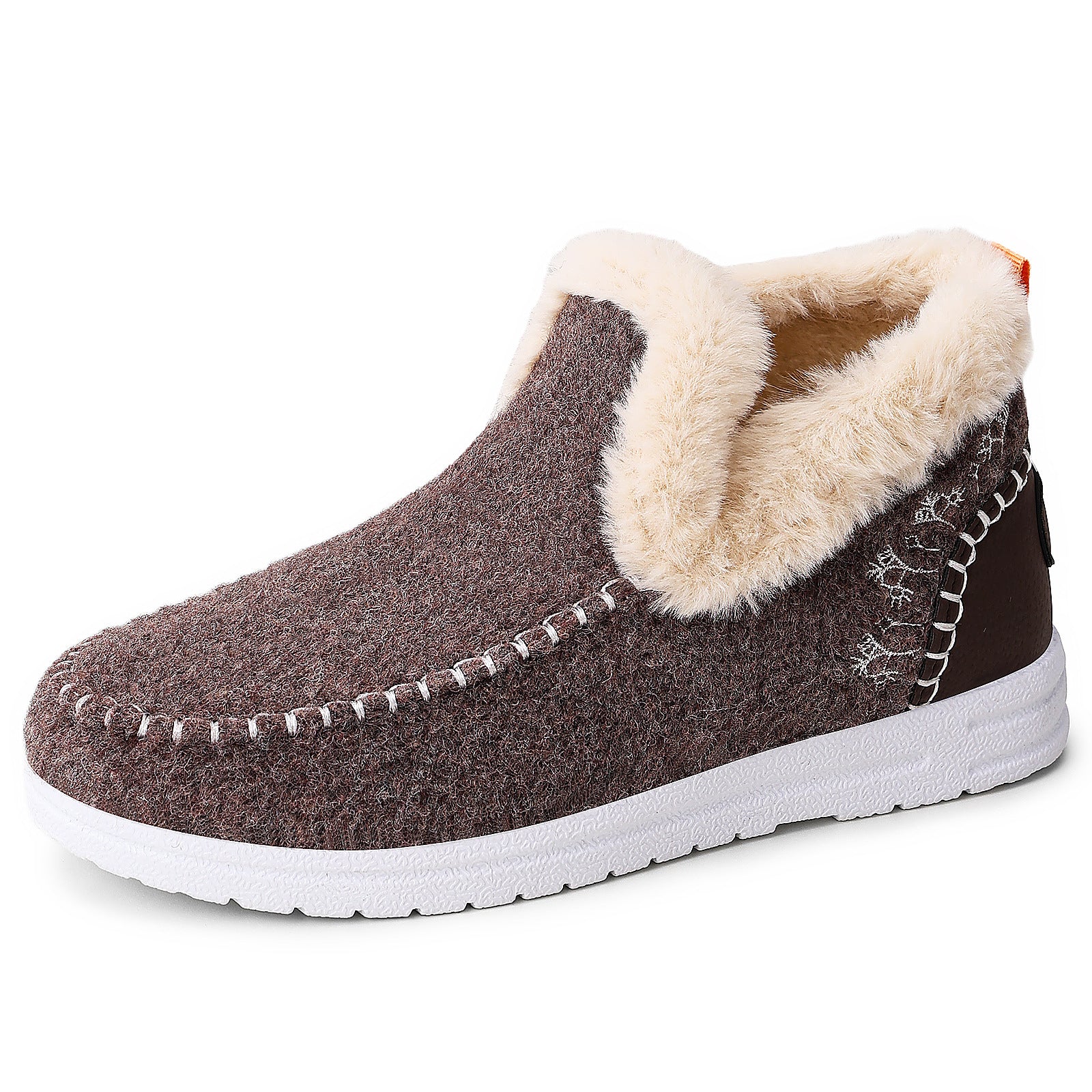 Bootara Wrenvale Brown faux fur lined slip-on moccasins