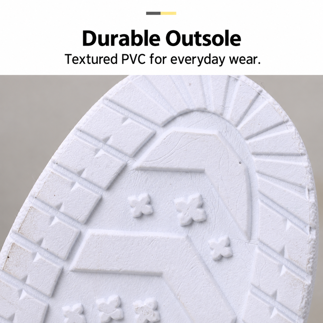 Bootara Wrenvale Features - textured durable PVC outsole