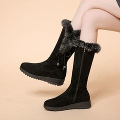 Bootara Elowick Black tall fur cuff winter boots - photo 1