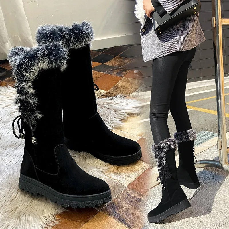 Bootara Elowick Black tall fur cuff winter boots - photo 4