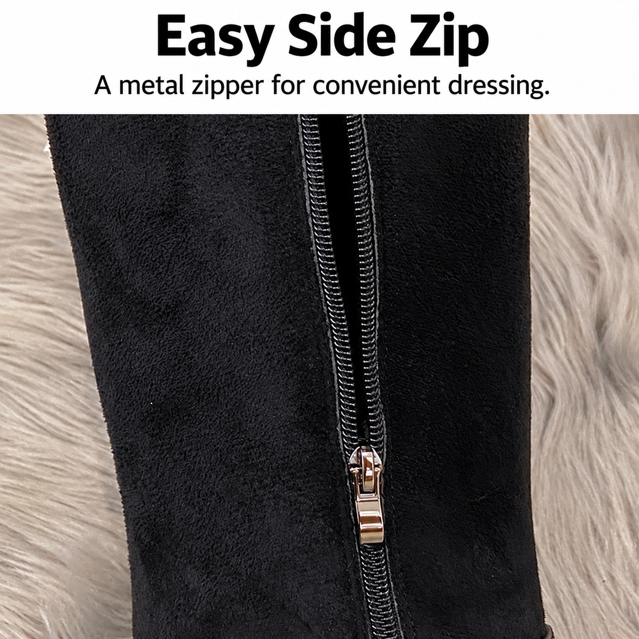 Bootara Elowick Black - easy side zipper