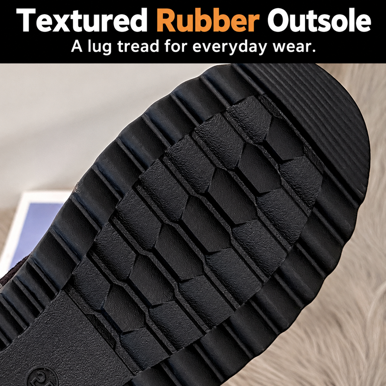Bootara Elowick Black - textured rubber outsole