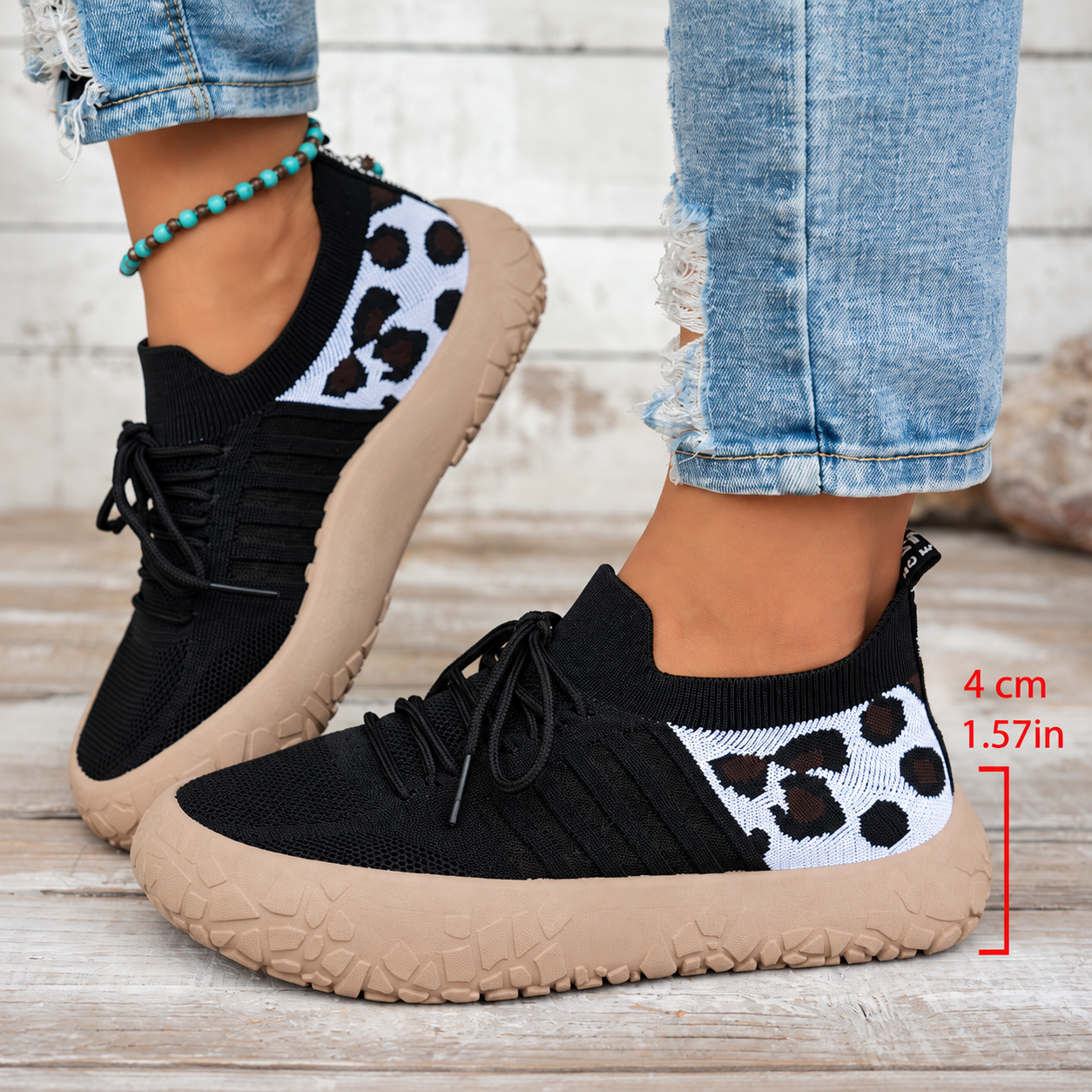 Bootara Cerynna Black sneakers - 4 cm heel height