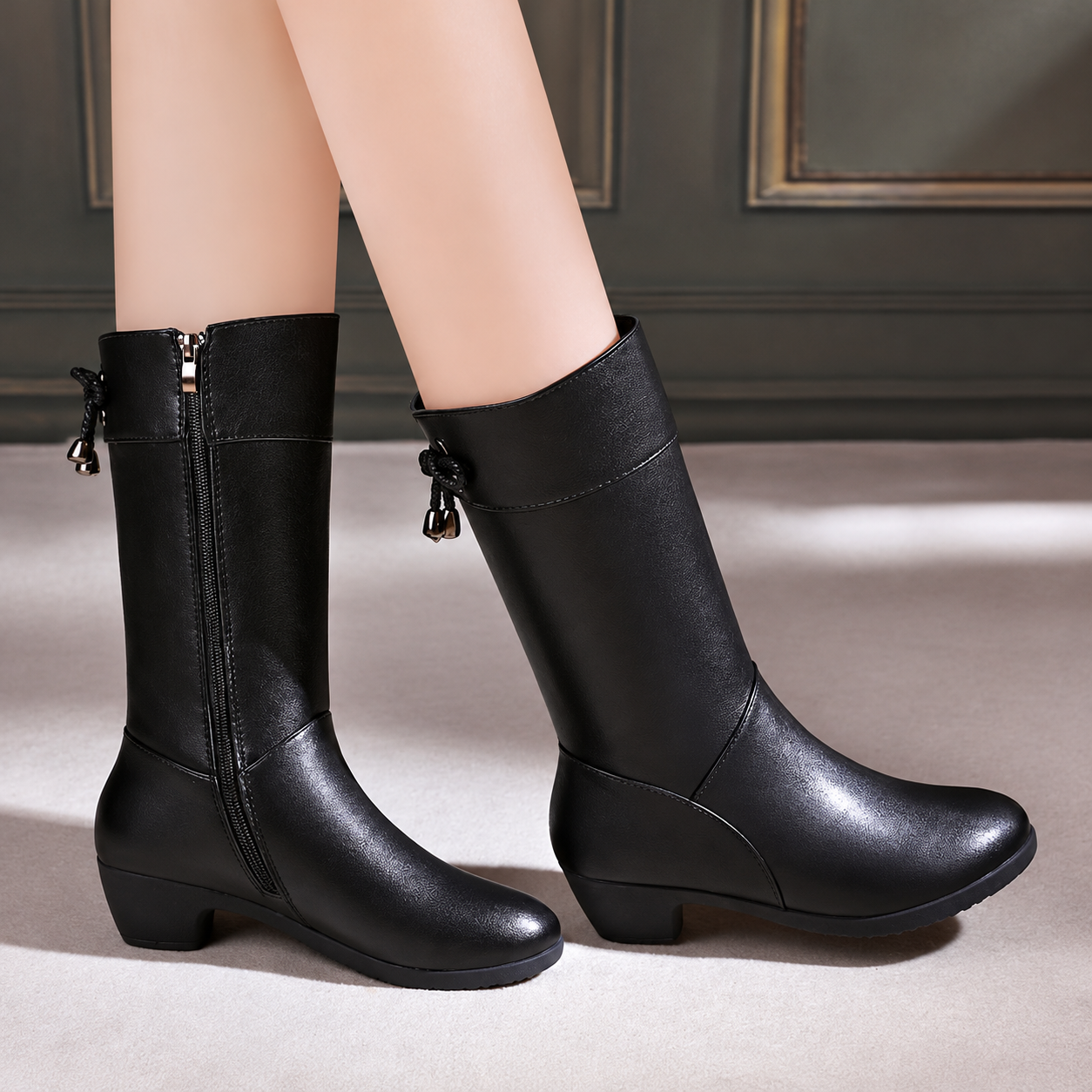 Bootara Brinelle Black - on-foot pair