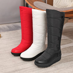 Bootara Women's Mercer Knee-High Quilted Winter Boots – Waterproof, Plush Faux Fur Lining & Snap-Button Closure (US 4–11)