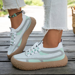 Bootara Women's Lorien Knit Comfort Sneakers – Colorblock Everyday Walking Shoes (US 5–10.5)