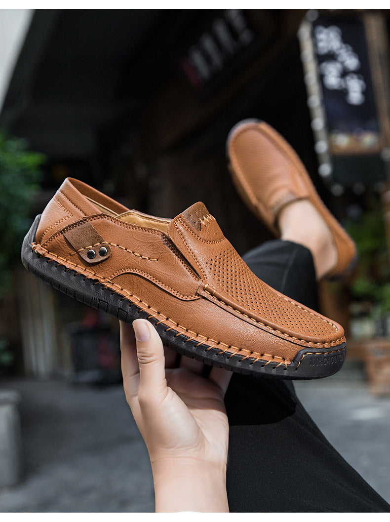 Bootara Handmade Men's Slip-On Loafers Casual Outdoor Genuine Leather Shoes