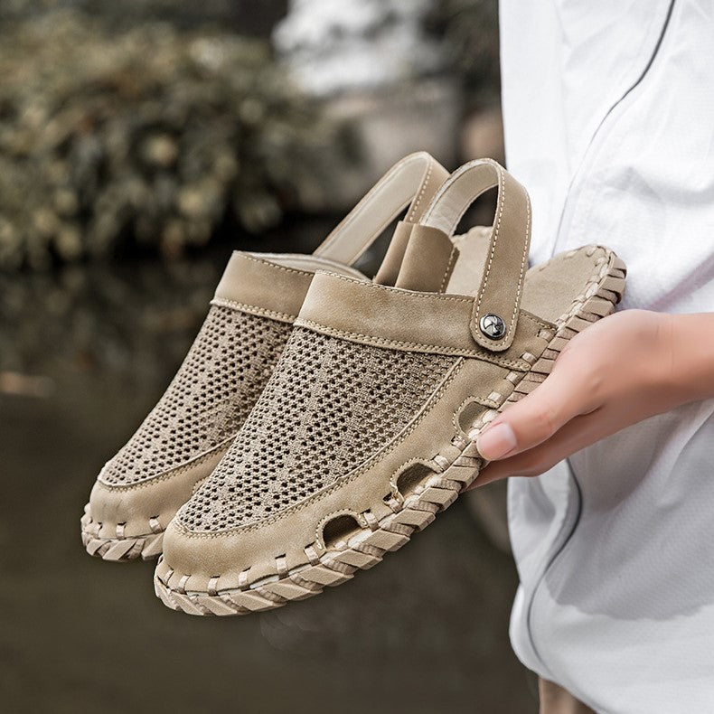 Bootara Men's 2025 Summer Genuine Leather Outdoor Beach Sandals