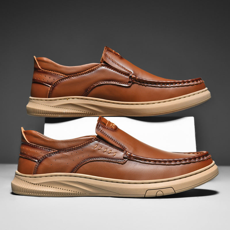Bootara Men's Slip-on Comfortable Genuine Leather Loafers