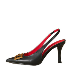 Bootara Women’s Liora Open-Back Toe-Ring Stiletto Pumps – Minimalist Chic Pointed-Toe Slim Heels (US 4–10)