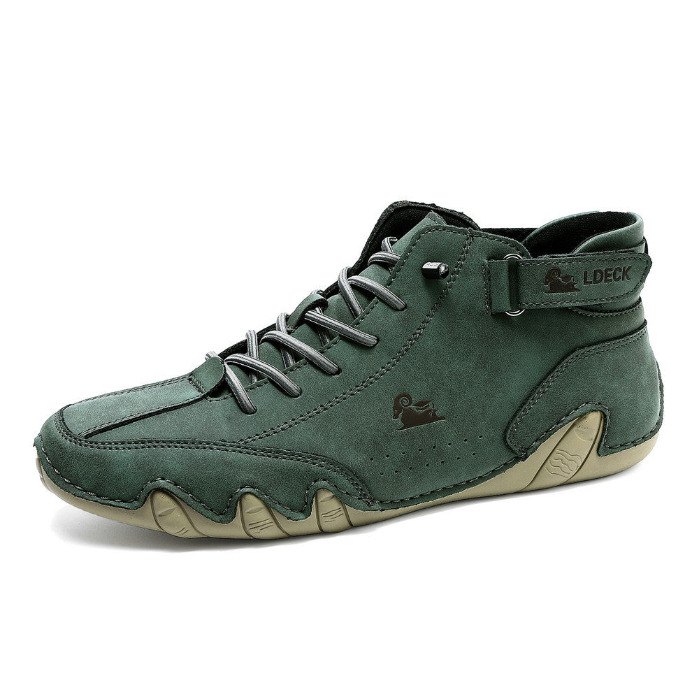 Bootara Men’s Octopus High-Top Lace-Up Hand-Sewn Leisure Boots