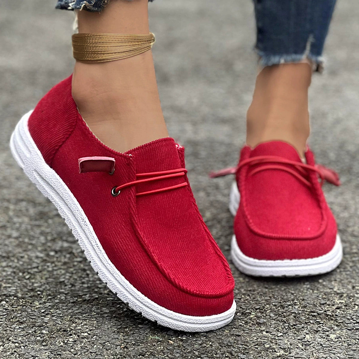 Bootara Large size casual shoes spring and autumn new flat-soled low-top loafers for women
