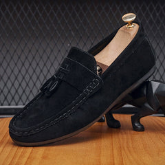 Bootara Men's spring 2025 new style trendy men's shoes slip-on casual leather shoes tassel soft sole driving shoes