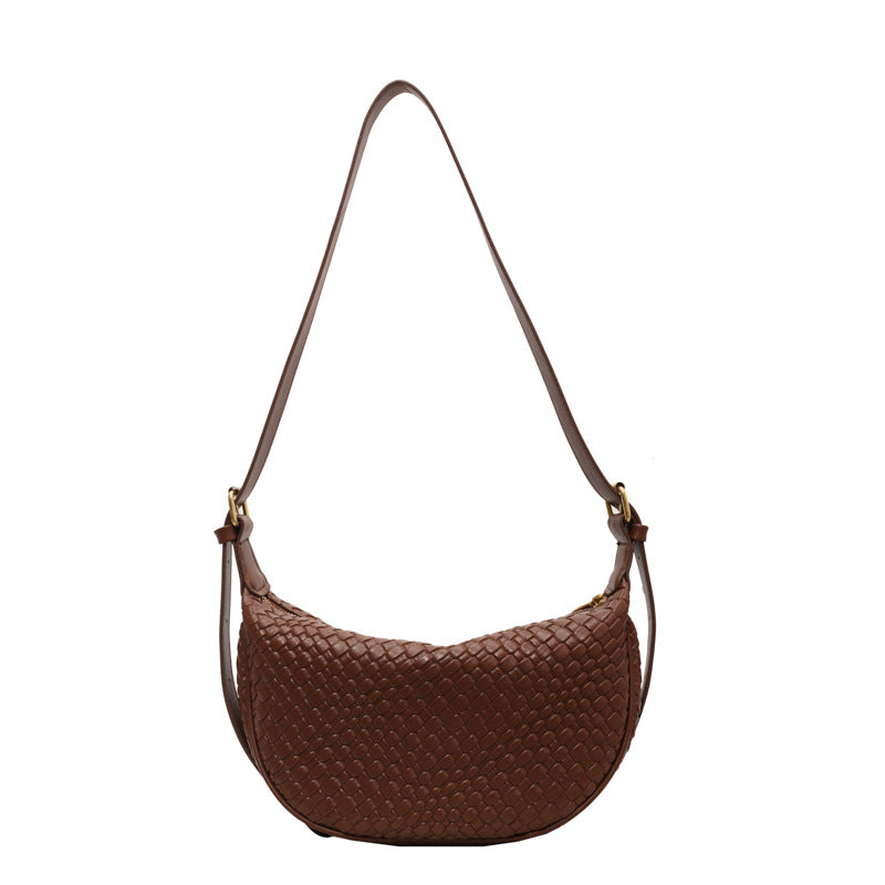 Bootara Women's Riviera Bias-Weave Crescent - Convertible Shoulder to Crossbody in French-Inspired Grain