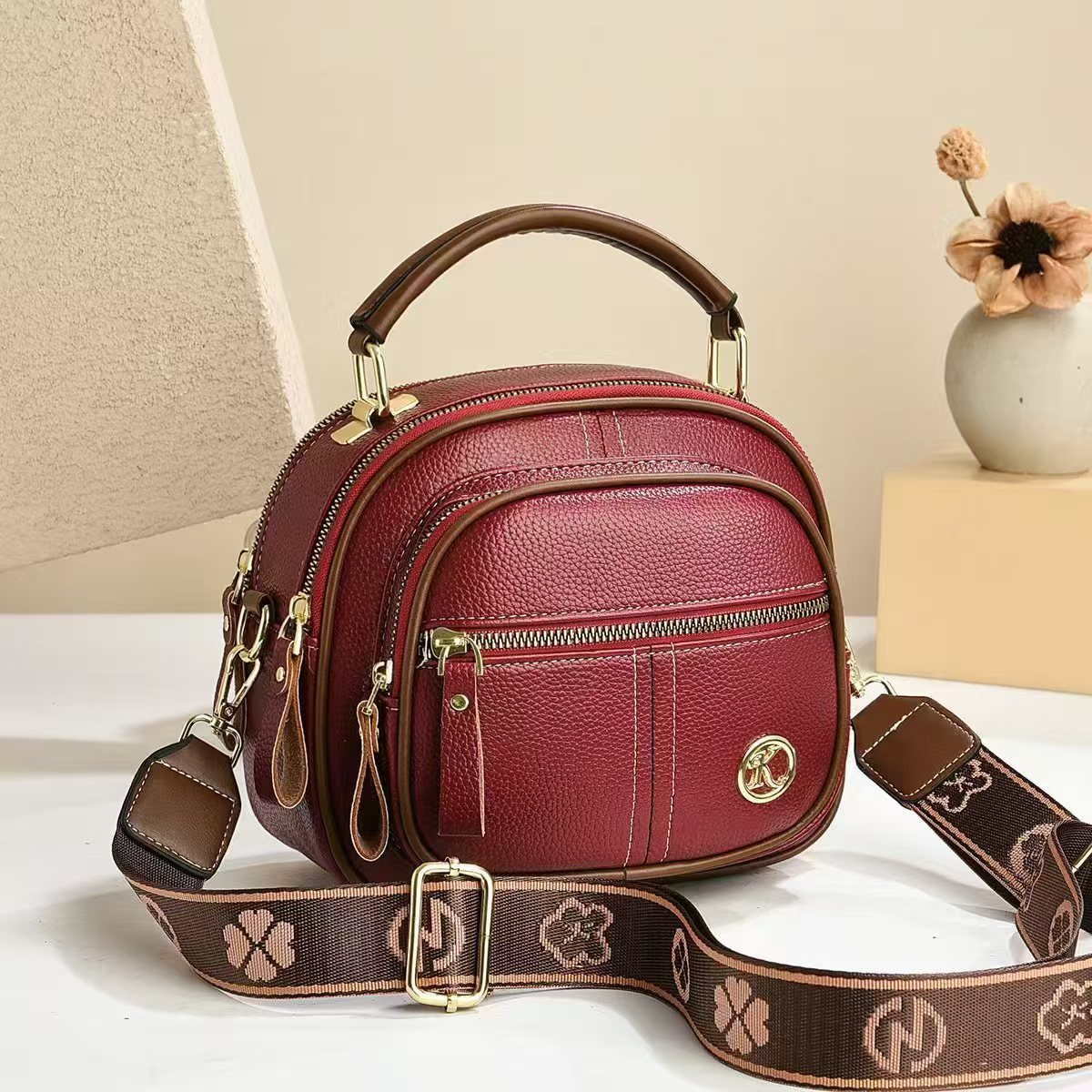 Bootara Women's Multi-Zip Compact Satchel — Premium Convertible Shoulder & Crossbody Bag with Curated Organization & Elevated Everyday Style
