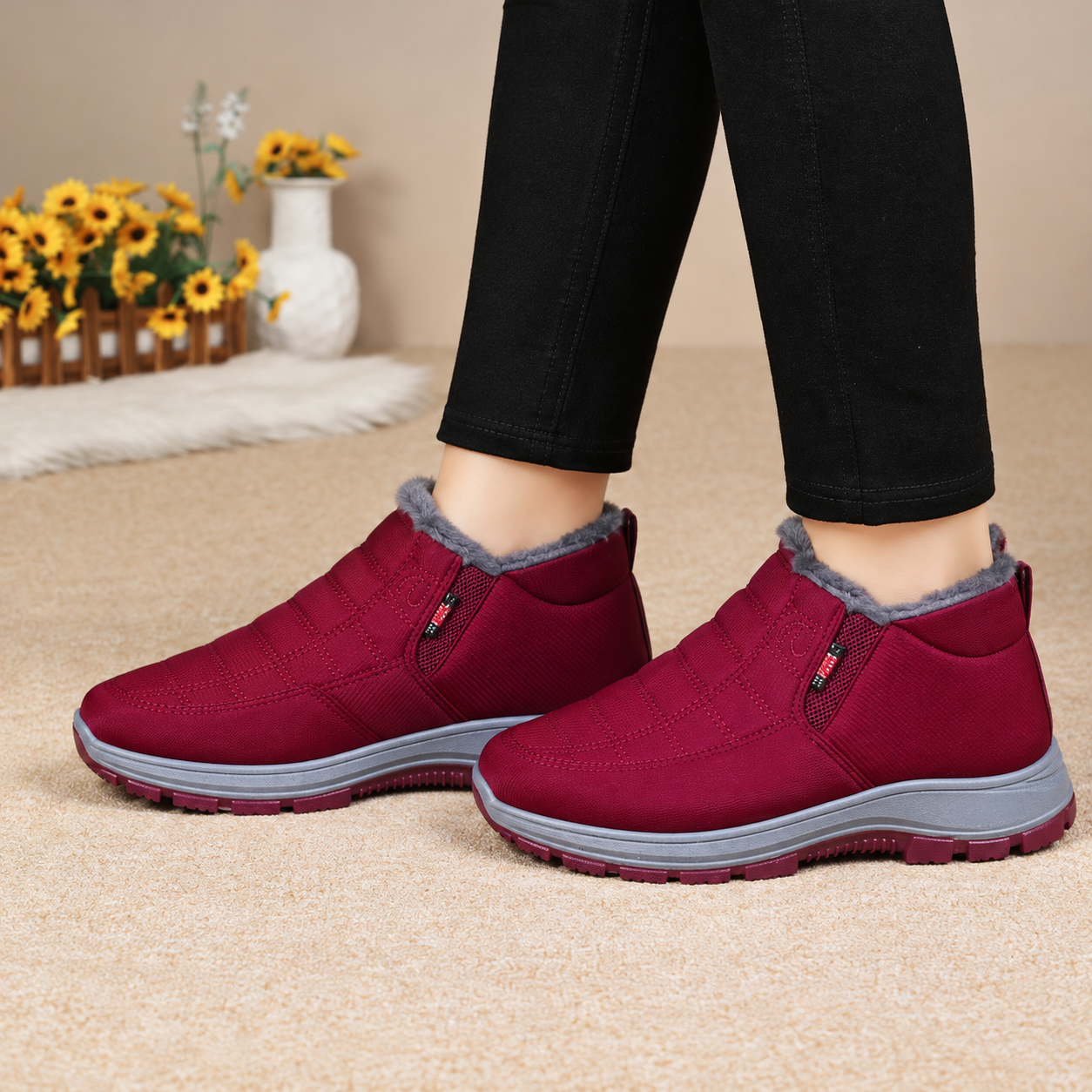Bootara Lunwick Red plush-lined winter ankle boots, view 11