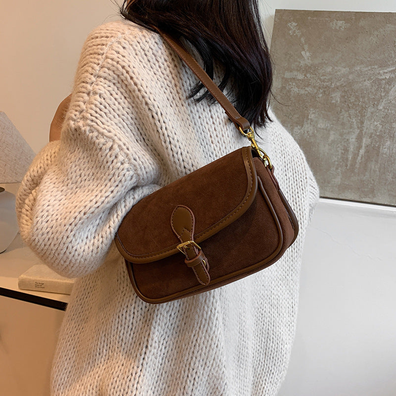 Bootara Women's Saddle Luxe Sling Bag - Matte Vintage Crossbody with Signature Buckle & Adjustable Wear