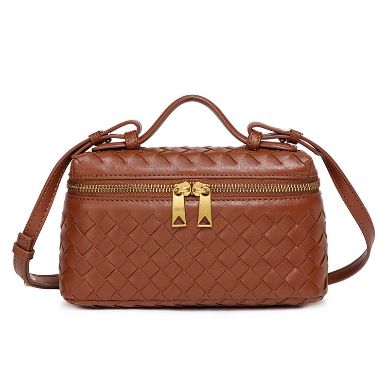 Bootara Women's Atelier Cube Carrier Bias-Weave Top Handle Bag with Convertible Strap