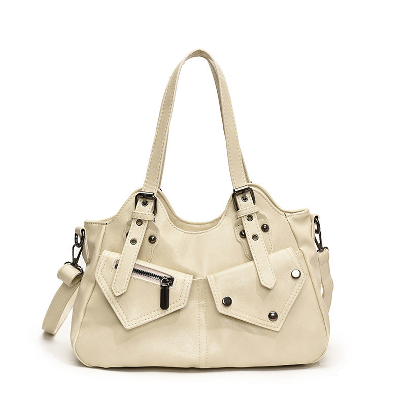 Bootara Women's Road Rebel Tote - Retro Moto-Inspired Convertible Carryall with Industrial Hardware