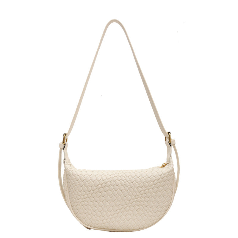 Bootara Women's Riviera Bias-Weave Crescent - Convertible Shoulder to Crossbody in French-Inspired Grain