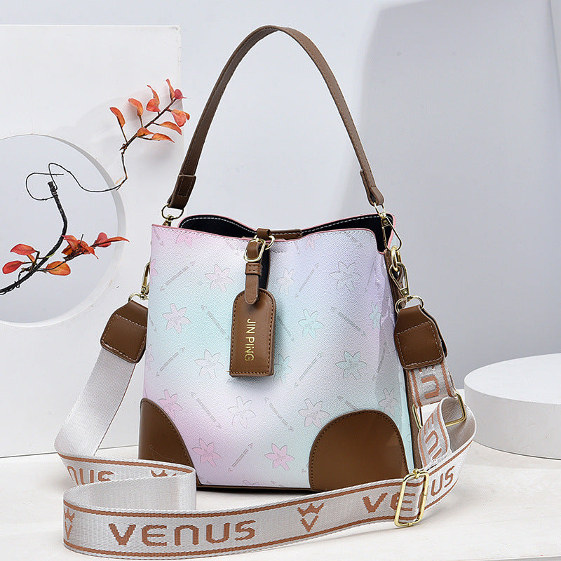 Bootara Women's Iridescent Prism Multi-Way Bucket Bag – Color-Shifting Rainbow Shoulder Crossbody Handbag