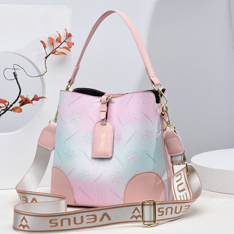 Bootara Women's Iridescent Prism Multi-Way Bucket Bag – Color-Shifting Rainbow Shoulder Crossbody Handbag