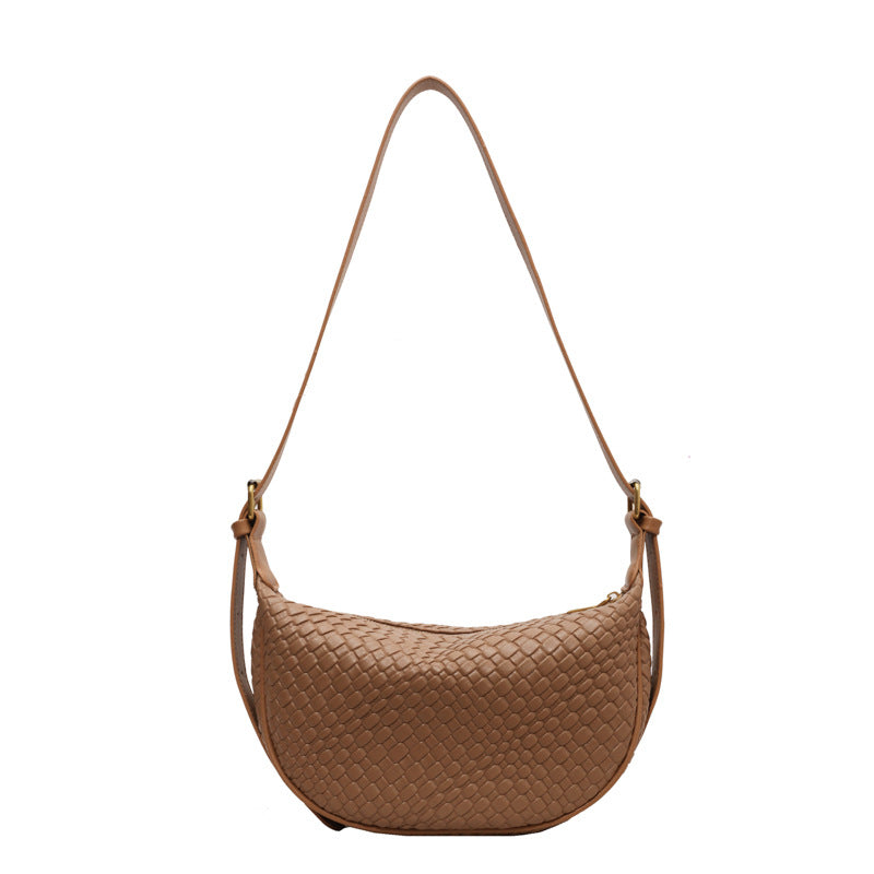 Bootara Women's Riviera Bias-Weave Crescent - Convertible Shoulder to Crossbody in French-Inspired Grain