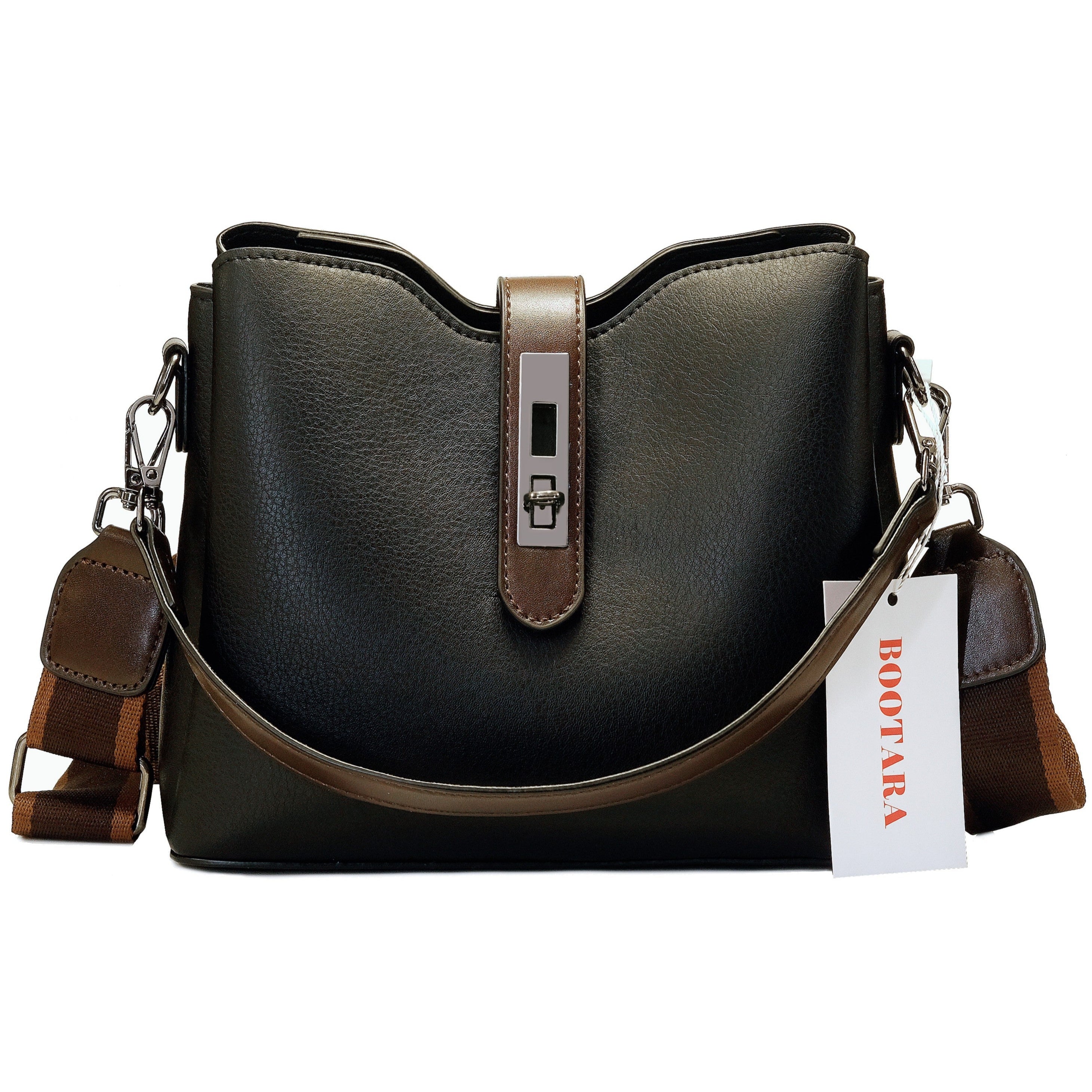 Bootara Women's Premium Textured Bucket Bag - Vintage Multi-Layer Large Capacity Handheld/Shoulder/Crossbody Tote