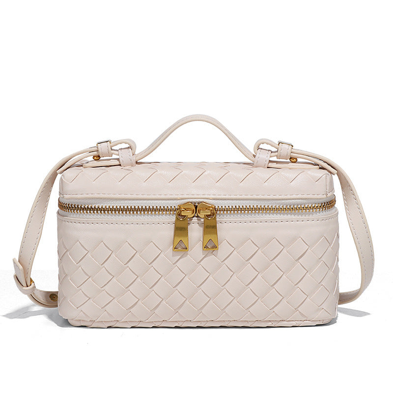 Bootara Women's Atelier Cube Carrier Bias-Weave Top Handle Bag with Convertible Strap