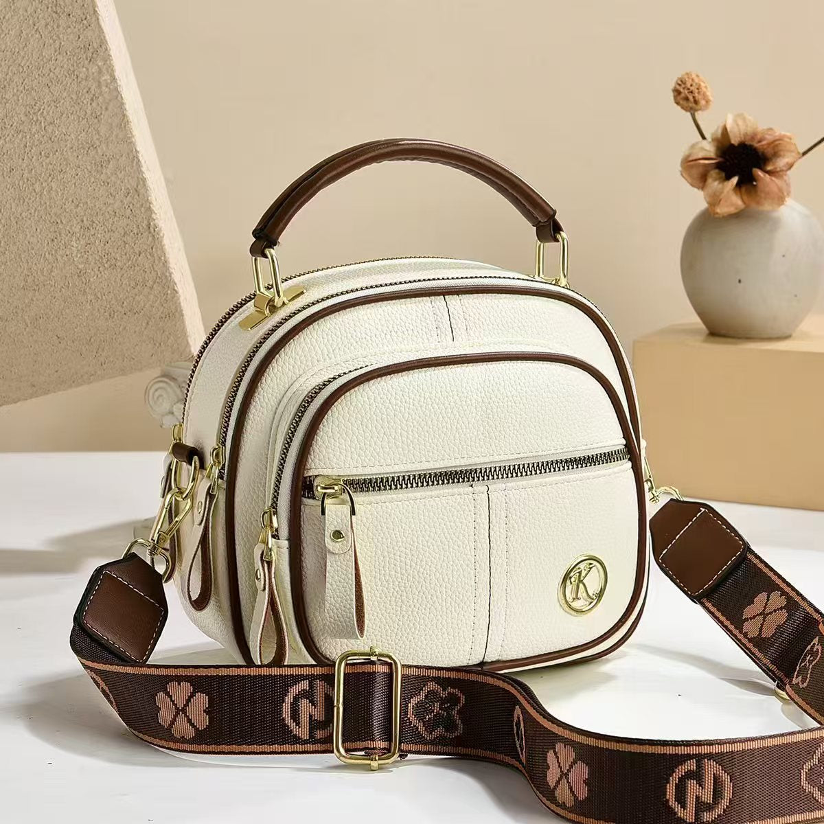 Bootara Women's Multi-Zip Compact Satchel — Premium Convertible Shoulder & Crossbody Bag with Curated Organization & Elevated Everyday Style