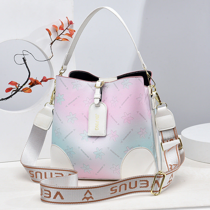 Bootara Women's Iridescent Prism Multi-Way Bucket Bag – Color-Shifting Rainbow Shoulder Crossbody Handbag