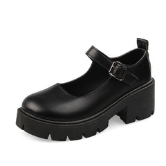 Bootara Women’s Plus Size Mary Jane Platform Pumps — Retro Chunky Heel Shoes for JK Fashion & Comfort Fit